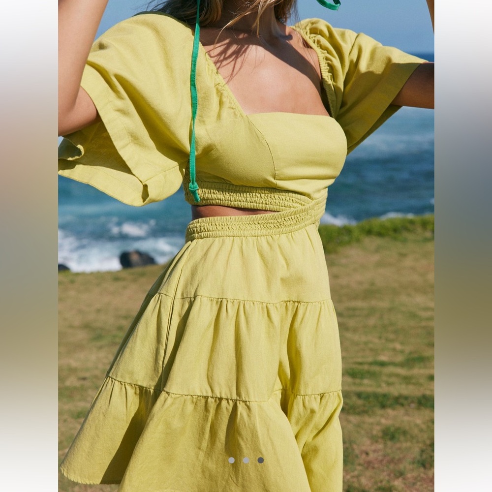 Green cut out dress